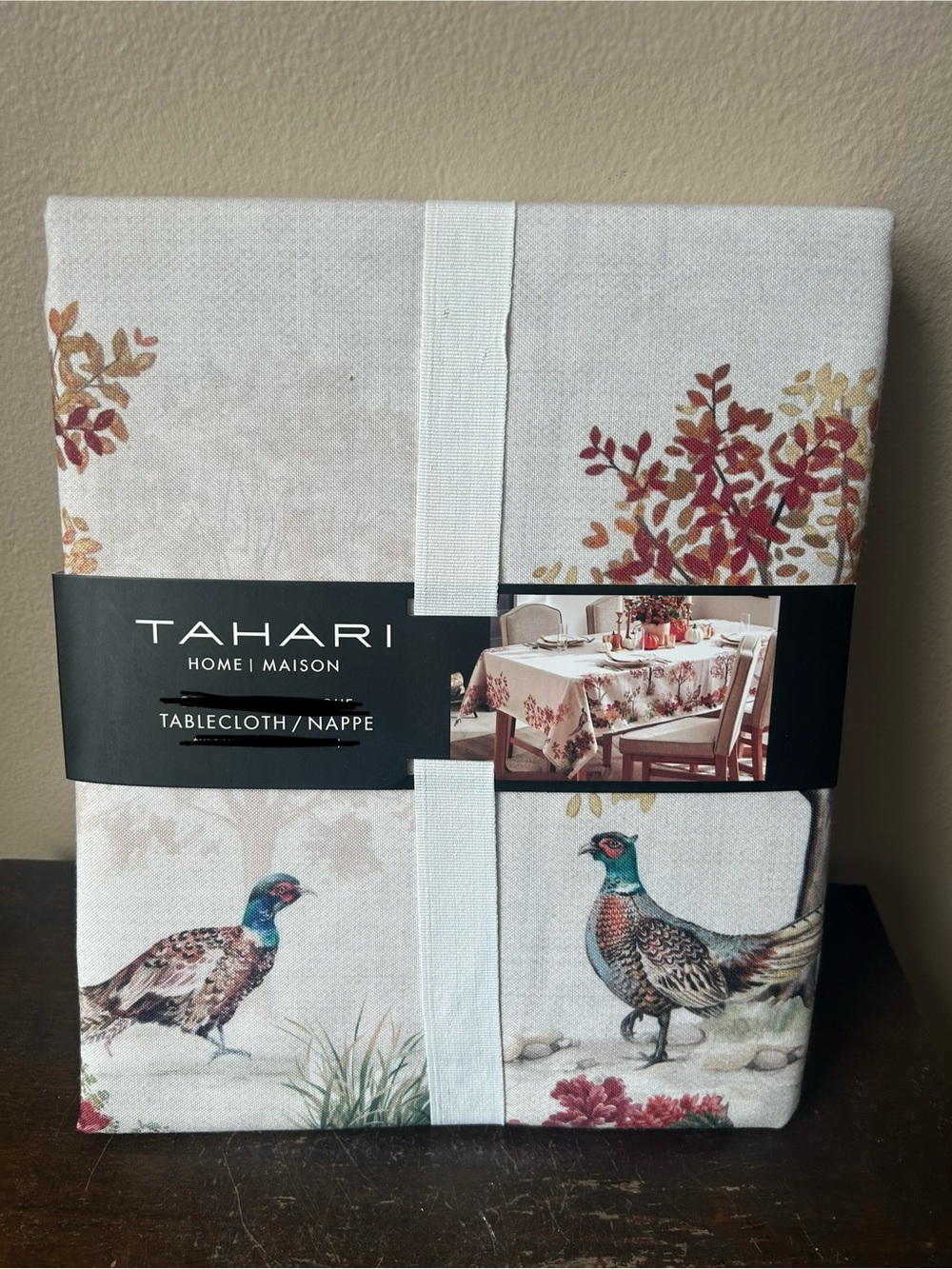 Tahari Tablecloth 60”x104” Pumpkin Fall Florals Thanksgiving Turkey New